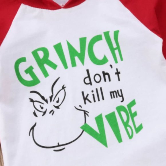 NEW Infant Boy's Grinch Don't Kill My Vibe Outfit - Picture 3 of 5